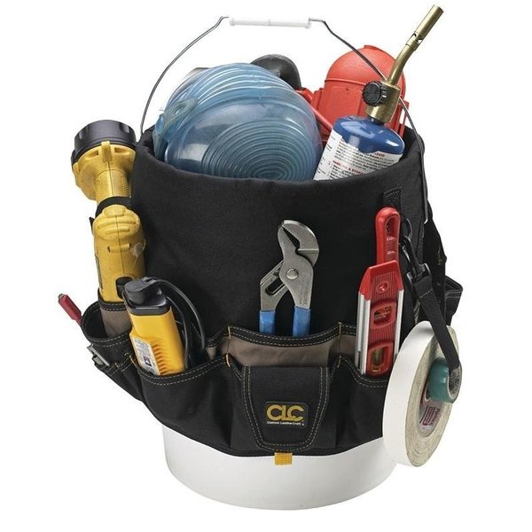 Clc Work Gear Tool Works Series Bucket Tool Organizer, 48Compartment, Polyester, BlackKhaki 1119